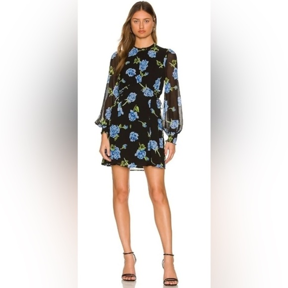 NWT Free People Samantha Lace-Up Mini Dress Black Combo - Picture 2 of 4